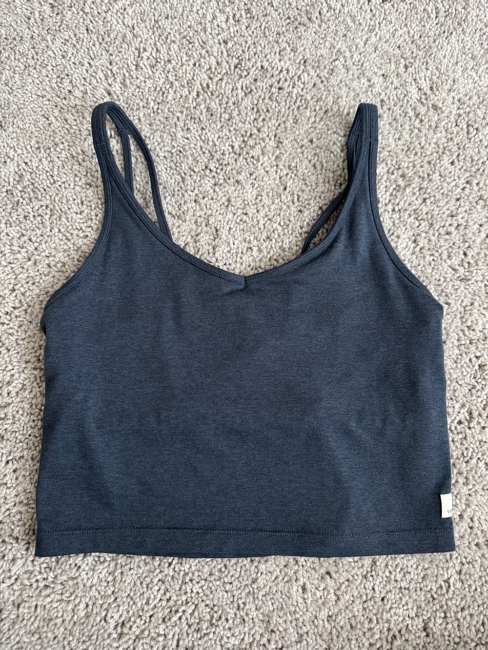 Vuori Women's Halo Performance Crop in Heather Azure Blue